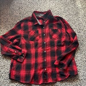 Red and Black Plaid Women’s Button Down